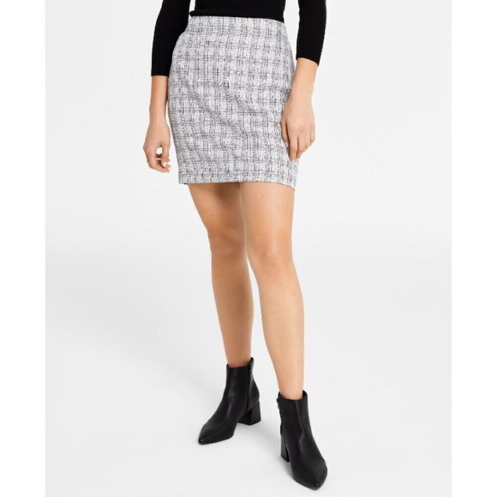 Bar III Women's Size 14 Black and White Tweed Formal Pencil Skirt NWT - Picture 4 of 7